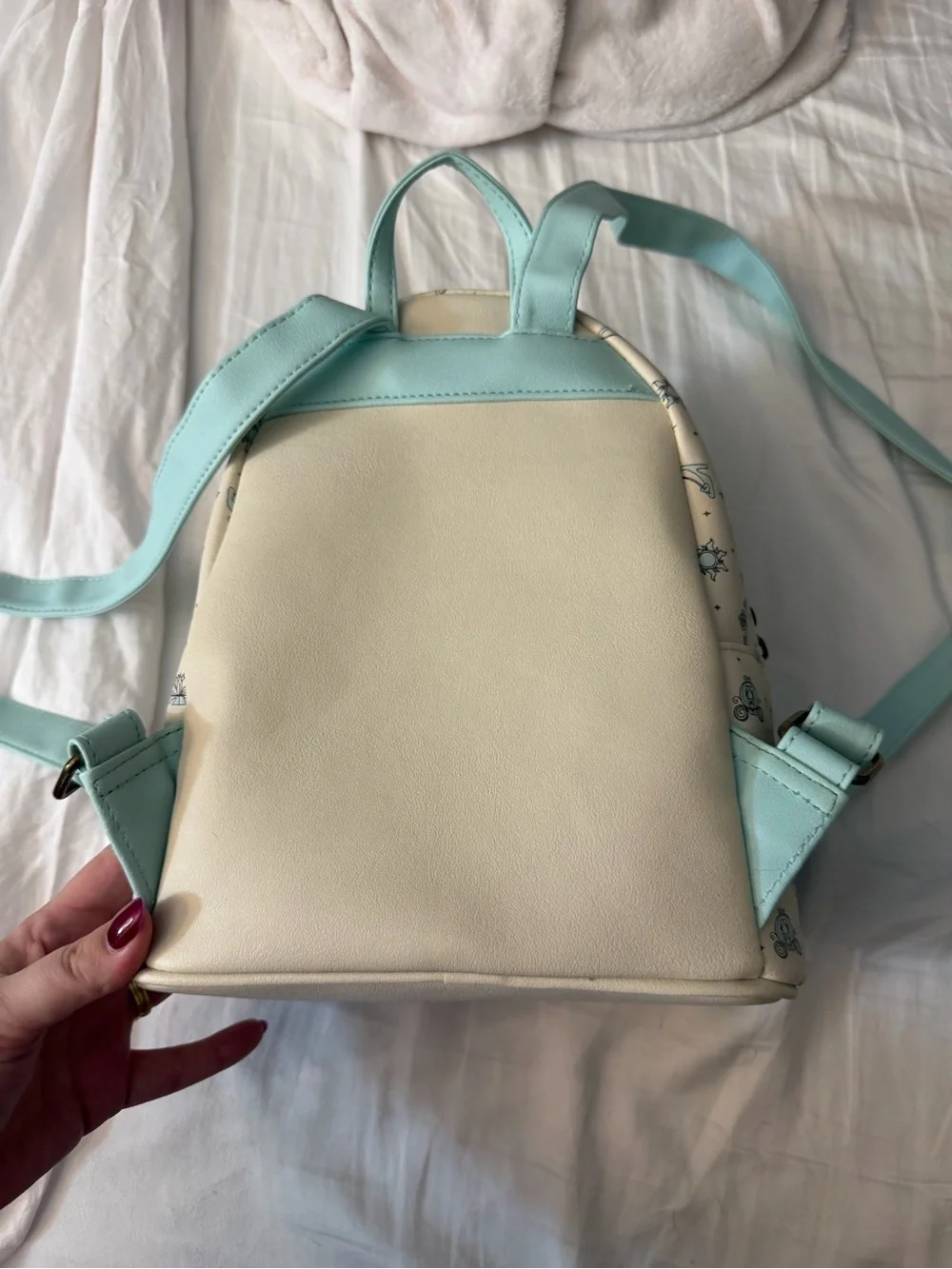 Disney Cream & Light Blue Princess Mini Backpack by Loungefly